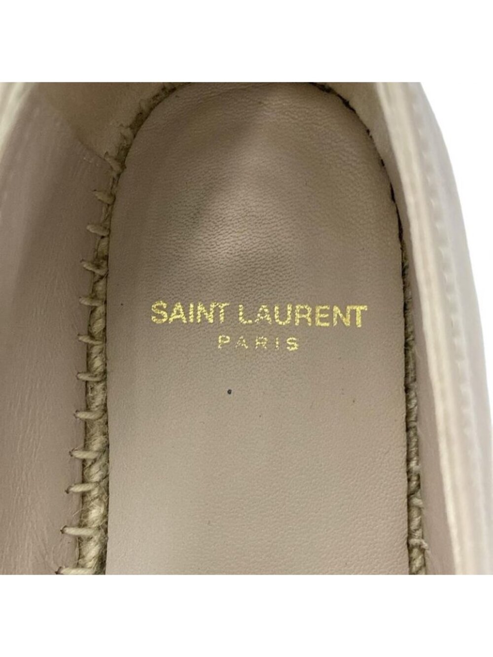 Saint Laurent Paris Slip Ons 34.5 Pink Beige Espadrilles Leather - Picture 5 of 6